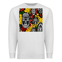 Oatmeal Heather african masks colorful seamless pattern Premium Sweatshirt - BundleAndBundleShop