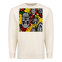 Sandshell african masks colorful seamless pattern Premium Sweatshirt - BundleAndBundleShop