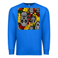 True Royal african masks colorful seamless pattern Premium Sweatshirt - BundleAndBundleShop