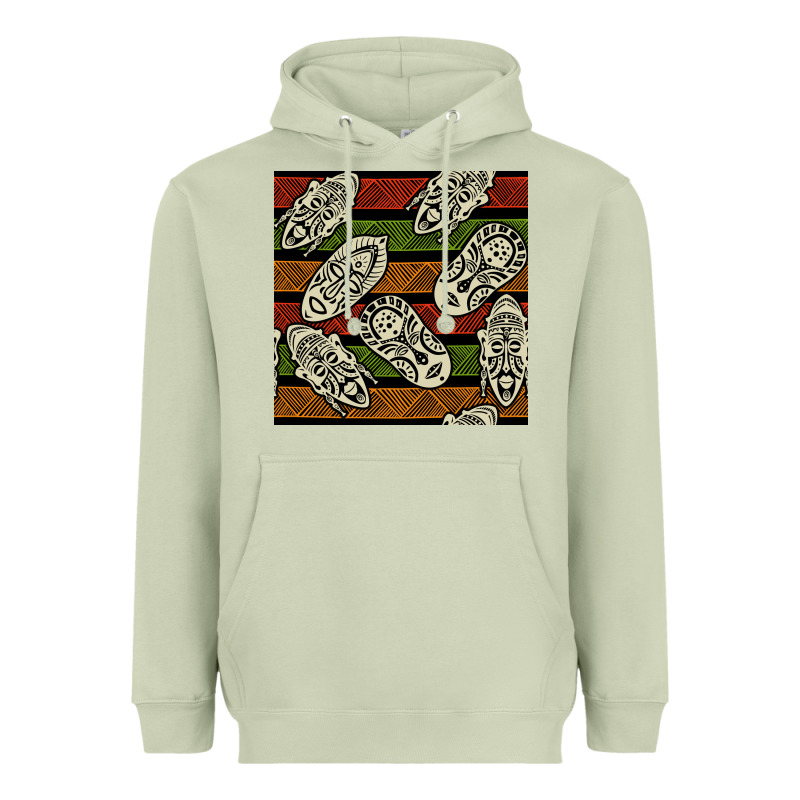 African Mask Seamless Pattern Heavyweight Hoodie by BundleAndBundleShop | Teevron