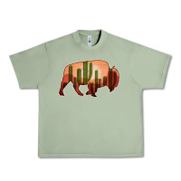 Oil Green Cactus Bison Silhouette Urban Heavy Tee - Bettercallsaul