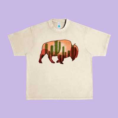 Cactus Bison Silhouette Urban Heavy Tee Designed By Bettercallsaul