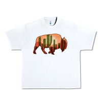 White Cactus Bison Silhouette Urban Heavy Tee - Bettercallsaul