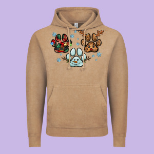 Christmas Paws Vintage Hoodie Designed By Ranaportraitstore