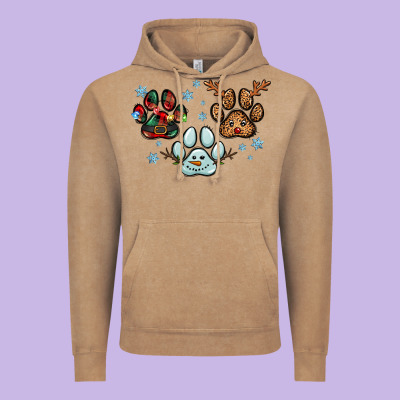 Christmas Paws Vintage Hoodie Designed By Ranaportraitstore