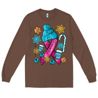 Chestnut winter breast cancer ribbon Long Sleeve Tee - NancyCooperArtShop