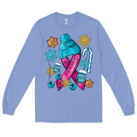 Colony Blue winter breast cancer ribbon Long Sleeve Tee - NancyCooperArtShop