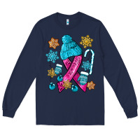 Winter Breast Cancer Ribbon Long Sleeve Tee | Teevron