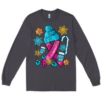 Smoke winter breast cancer ribbon Long Sleeve Tee - NancyCooperArtShop