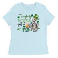 Baby Blue everybody in the pub gettin' tipsy Ladies Tee - MaliasSmallBusiness
