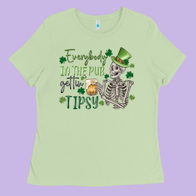Everybody In The Pub Gettin' Tipsy Ladies Tee Designed By Maliassmallbusiness