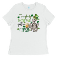 White everybody in the pub gettin' tipsy Ladies Tee - MaliasSmallBusiness