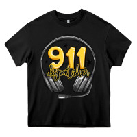 Black 911 dispatcher Heavy Core Tee - MaliasSmallBusiness