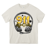 Cream 911 dispatcher Heavy Core Tee - MaliasSmallBusiness