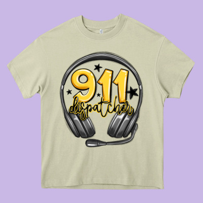 911 Dispatcher Heavy Core Tee Designed By Maliassmallbusiness