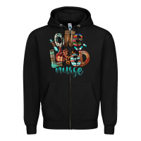 Black One Loved Nurse Zipper Hoodie - FaDigitalArtStudio
