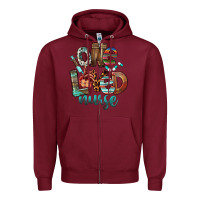 Burgundy One Loved Nurse Zipper Hoodie - FaDigitalArtStudio