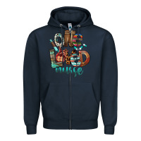 Navy One Loved Nurse Zipper Hoodie - FaDigitalArtStudio