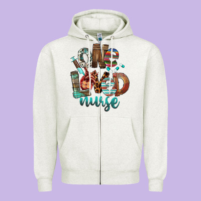 One Loved Nurse Zipper Hoodie Designed By Fadigitalartstudio