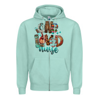 Seafoam One Loved Nurse Zipper Hoodie - FaDigitalArtStudio