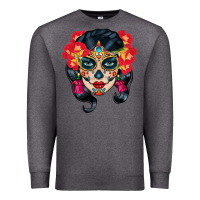 Charcoal Heather sugar skull Premium Sweatshirt - BundleAndBundleShop