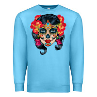 Ocean Blue sugar skull Premium Sweatshirt - BundleAndBundleShop