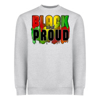 Heather Grey black and proud Heavyweight Sweatshirt - CowGirlArtShop