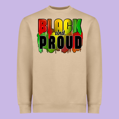Black And Proud Heavyweight Sweatshirt Designed By Cowgirlartshop