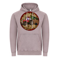 Vintage Zinc Christmas Tractor Vintage Hoodie - RanaPortraitStore