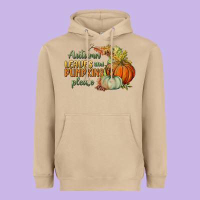 Autumn Leaves And Pumpkins Please Heavyweight Hoodie Designed By Bundleandbundleshop