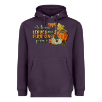 Plum autumn leaves and pumpkins please Heavyweight Hoodie - BundleAndBundleShop