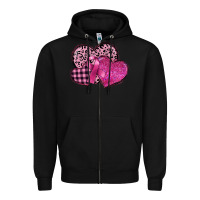 Black breast cancer hearts Zipper Hoodie - FaDigitalArtStudio