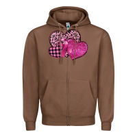 Chestnut breast cancer hearts Zipper Hoodie - FaDigitalArtStudio