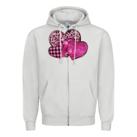 Dove Grey breast cancer hearts Zipper Hoodie - FaDigitalArtStudio