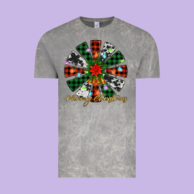 Merry Christmas Windmill Vintage Tee Designed By Jasminsmagicworld