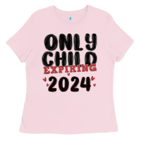 Bubblegum Pink only child expiring 2024 Ladies Tee - MaliasSmallBusiness