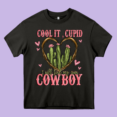 Cool It Cupid I Will Find My Own Cowboy Heavy Core Tee Designed By Maliassmallbusiness