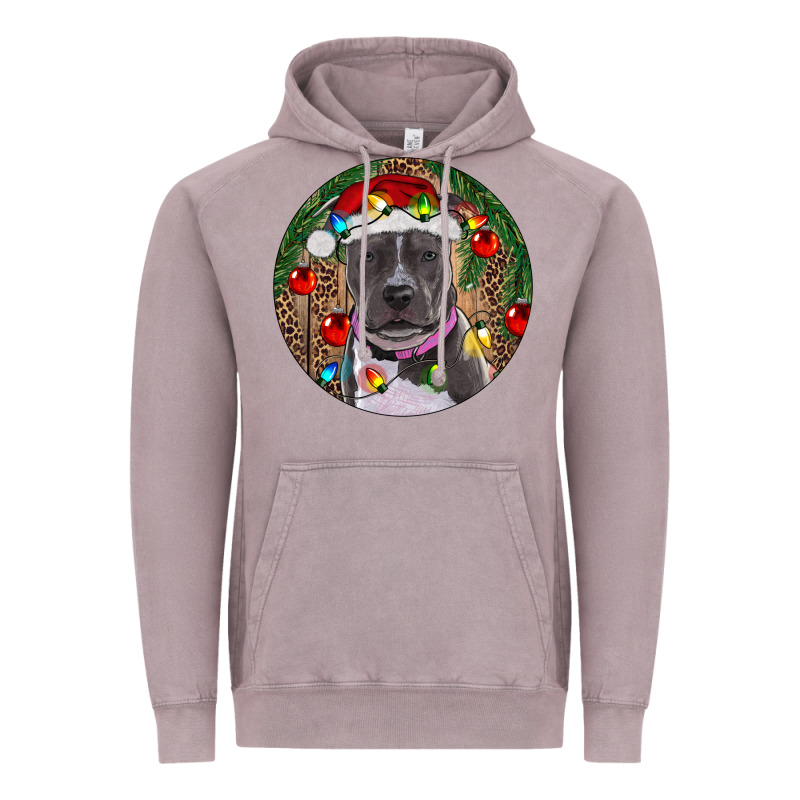Christmas Pitbull Vintage Hoodie by RanaPortraitStore | Teevron