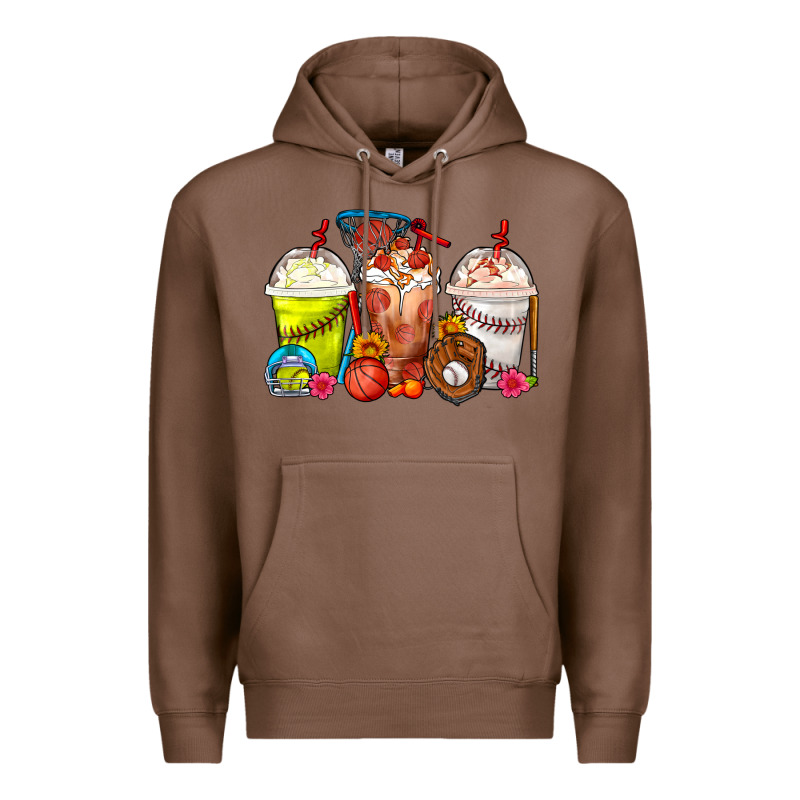 Softball Basketball Baseball Sports Coffee Cups Premium Hoodie by FaDigitalArtStudio | Teevron