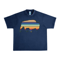 Navy Aztec Bison Silhouette Urban Heavy Tee - Bettercallsaul