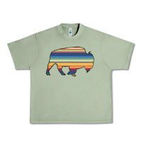 Oil Green Aztec Bison Silhouette Urban Heavy Tee - Bettercallsaul