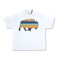 White Aztec Bison Silhouette Urban Heavy Tee - Bettercallsaul