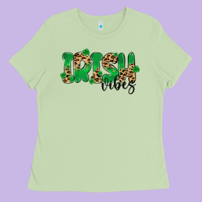 ırısh Vibes Ladies Tee Designed By Maliassmallbusiness