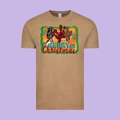Merry Christmas Cactus Vintage Tee Designed By Jasminsmagicworld
