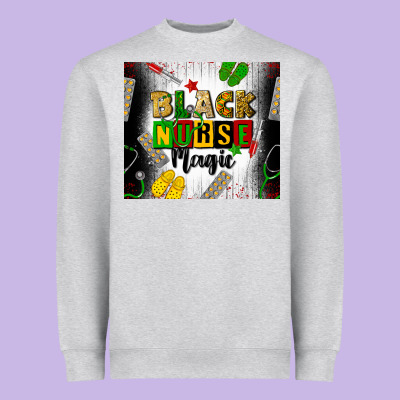 Black Nurse Magic Heavyweight Sweatshirt Designed By Cowgirlartshop