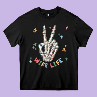 Wife Life Heavy Core Tee Designed By Maliassmallbusiness