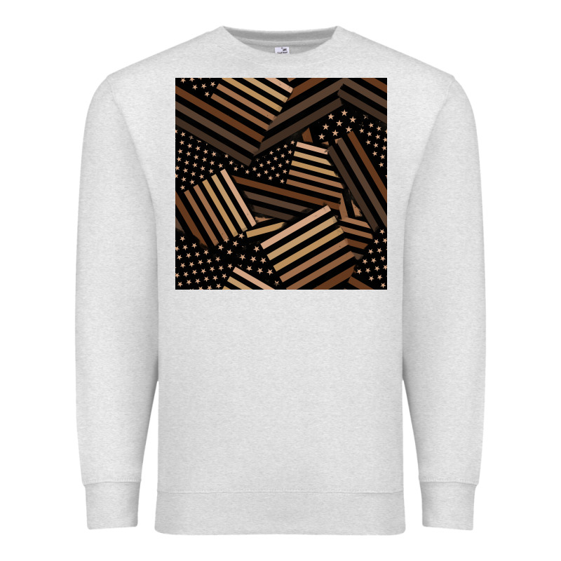 Melanin American Flag Seamless Pattern Premium Sweatshirt by BundleAndBundleShop | Teevron