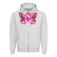 Dove Grey Cancer butterfly Zipper Hoodie - FaDigitalArtStudio