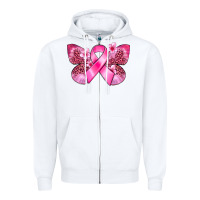 White Cancer butterfly Zipper Hoodie - FaDigitalArtStudio