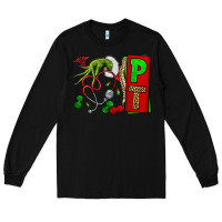 Black Christmas Character Nurse Long Sleeve Tee - NancyCooperArtShop